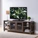 Walnut Oak TV Stand with Four Side Shelves