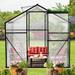 Walk-in Hobby Greenhouse with Sliding Door and Roof Vent for Backyard