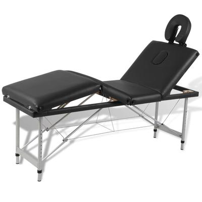 vidaXL Foldable Massage Table 4 Zones with Aluminum Frame