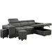 Reversible Sectional Sofa/Storage Chaise/2 Stools/Adjustable Headrest