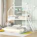 Twin Over Twin-Twin House Bunk Bed with Extending Trundle and Ladder