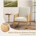 Gymax Glider Rocking Chair Single Accent Chair w/ Rattan Armrests