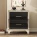 23.60"H High Gloss Mirrored Nightstand with 2 Drawers for Bedroom