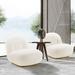 Manhattan Comfort Modern White Edina Boucle Accent Chair Set of 2