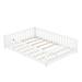 Full Size Montessori Floor Bed Floor Bed with Safety Guardrails and Door for Kids, Toddler Bed Wood Kids Floor Beds Frame