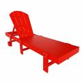 Laguna Adirondack Poly Reclining Chaise Lounge With Wheels Red
