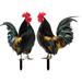 2Pcs Garden Chicken Stake Art Acrylic Rooster Yard Arts Rooster Stake Sign Garden Decoration