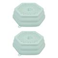 2 PCS Vented Collapsible Microwave Splatter Proof Food Plate Cover with Grip Handle Dishwasher-Safe Microwave Splatter Lid Guard with Steam Vents BPA-Free Silicone 10.5 Round - Green