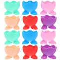 NUOLUX 12pcs Silicone Egg Cups Easter Egg Cup Holders Cartoon Egg Holders Boiled Egg Cups Mixed Color