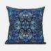 26 x 26 in. Floral Paisley Broadcloth Indoor & Outdoor Blown & Closed Pillow - Blue Orange & Turquoise