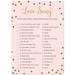 Love Song Match Bridal Shower Game - Faux Gold Glitter on Pink - 24 Cards