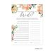 Peach Coral Floral Garden Party How Well Do You Know the Bride? Bridal Shower Game Cards 20-Pack