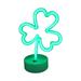 QIIBURR Battery Operated Night Lights Led Neon Lights Green Shaped Neon Night Light Usb and Battery Operated Night Lamp Decoration Lights for St Patrick Led Lights Battery Operated