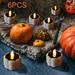 QIIBURR Led Lights Battery Powered Halloween Tealights 6Pcs Lights Led Lights Decor Battery Powered Led Lights Warm White Led Lights Solar Powered Halloween Lights Halloween Lights Solar Powered