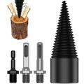 1/2Pcs Firewood Log Splitter 32mm 42mm High-Carbon Steel Wood Log Drill Bit with Hex/Round/Square Shank Titanium Coated Sturdy Wood Splitting Screw Cone for Electric Drill Camping