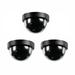 3 Piece Fake Dummy Dome Surveillance Security Camera with LED Sensor Light