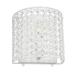 Lalia Home 8in. Modern Contemporary 1-Light Bathroom Vanity Hallway Powder Room Dining Room Living Room Bedside Crystal and Metal Wall Sconce Lighting Fixture White