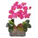 Nearly Natural Phalaenopsis Orchid Artificial Arrangement in Ceramic Vase