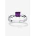 Women's Birthstone .925 Silver Solitaire Ring by PalmBeach Jewelry in February (Size 8)
