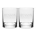 Husson University Eagles 14oz. Two-Piece Classic Double Old-Fashioned Glass Set