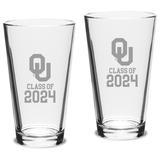 Oklahoma Sooners Class of 2024 16oz. 2-Piece Classic Pint Glass Set