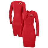 Women's WEAR by Erin Andrews Red Chicago Blackhawks Lace-Up Dress