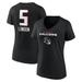 Women's Fanatics Branded Drake London Black Atlanta Falcons Team Wordmark Player Name & Number V-Neck T-Shirt