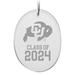 Colorado Buffaloes Class of 2024 2.75'' x 3.75'' Glass Oval Ornament