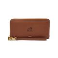 Women's Fossil Brown Hazard Community and Technical College Logan RFID Zip-Around Leather Clutch