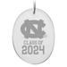 North Carolina Tar Heels Class of 2024 2.75'' x 3.75'' Glass Oval Ornament