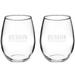 Husson University Eagles Two-Piece 21oz. Stemless Wine Glass Set