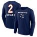 Men's Fanatics Branded Patrick Surtain Navy Denver Broncos Team Wordmark Player Name & Number Long Sleeve T-Shirt