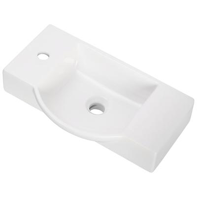 Waschbecken FACKELMANN, weiß, B:54,5cm H:10,5cm T:31,7cm, Keramik, Waschtische, Keramik, Breite 55 cm, für Gäste-WC Image