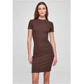 Stillkleid URBAN CLASSICS "Damen Ladies Rib Tee Dress" Gr. 5XL, US-Größen, braun (brown) Damen Kleider