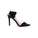 Allegra K Heels: Black Print Shoes - Women's Size 6 - Open Toe