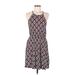 French Grey Casual Dress - Mini Halter Sleeveless: Burgundy Dresses - Women's Size Medium