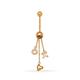 14ct Yellow Gold 14 Gauge Dangling Star Religious Faith Cross and Circle Body Jewelry Belly Ring Measures 45x14mm Jewelry Gifts for Women