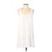 En Creme Casual Dress - Mini Scoop Neck Sleeveless: White Solid Dresses - Women's Size Large