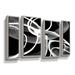 Brayden Studio® Abstract Poerty in Black & White - 4 Piece Floater Frame Print Set on Canvas Canvas | 24 H x 36 W x 2 D in | Wayfair