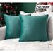 SR-HOME Pack Of 2 Decorative Velvet Throw Pillow Cover Soft Pillowcase Solid Square Cushion Case For Sofa Velvet in Green | 24 H x 24 W in | Wayfair