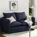 Red Barrel Studio® Upholstered Convertible Guest Bed Sleeper Sofa Polyester in Blue | 26.8 H x 60.6 W x 33.5 D in | Wayfair