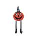 The Holiday Aisle® Dangle Leg Orange Pumpkin Face w/ Witch Hat Halloween Figurine in Black | 7 H x 19 W x 7 D in | Wayfair