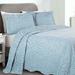 Mercer41 Santario Floral Scalloped Edge Cotton Blend Coverlet/Bedspread Set Cotton in Blue | Queen Coverlet/Bedspread + 2 Standard Shams | Wayfair