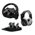 Logitech G G920 Driving Force Gaming Rennlenkrad, Zweimotoriges Force Feedback + A10 Gaming-Headset Gen 2 Kabelgebundenes Headsetfür Xbox Series X|S, Xbox One, PC - Schwarz