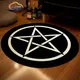 Pentacle Symbol Rug Pentagram Patterned Round Carpet Satan Devil's Trap White on Black