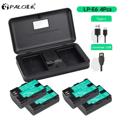 2850mah lp e6 lpe6 LP-E6 e6n batterie lcd dual ladegerät für canon eos 6d 7d 5d mark ii iii iv 5d 60d 60da 70d 80d 90d 5ds r5 r6
