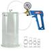 LeLuvÂ® Maxi Penis Pump w/ Blue Handle Clear Hose + Gauge | 4 Constriction Rings | 12 x 4.50 Cylinder