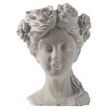 Head Bust with Floral Wreath Planter - 15.5"