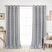 Contemporary Geometric Tribal Printed Blackout Silver Grommet Curtain- Set of 2