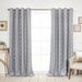 Contemporary Geometric Tribal Printed Blackout Silver Grommet Curtain- Set of 2